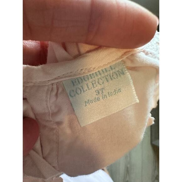 Edgehill Collection Girls 3T Pink Solid Short Sleeve Ruffle Collar Shirt - Picture 11 of 13